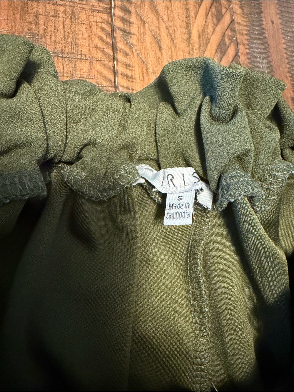 iris Olive Green Ruffle-Top Pants - Picture 2 of 3